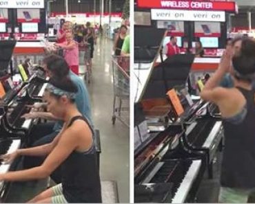 Salesman On Piano Is Joined By Costco Shopper For Impromptu ‘Adele’ Duet Viewed 4 Million Times