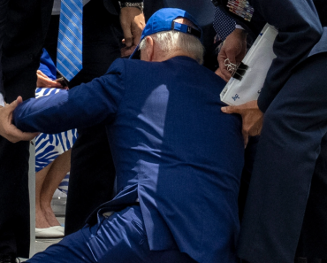 President Joe Biden falls during U.S. Air Force Academy graduation
